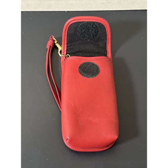 Vintage Coach USA Olympic Red Leather Phone Case Wristlet /wallet - Picture 7 of 8